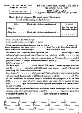 Đề thi chọn học sinh giỏi môn Tiếng Anh Lớp 8 - Năm học 2016-2017 - Phòng giáo dục và đào tạo huyện Thanh Oai
